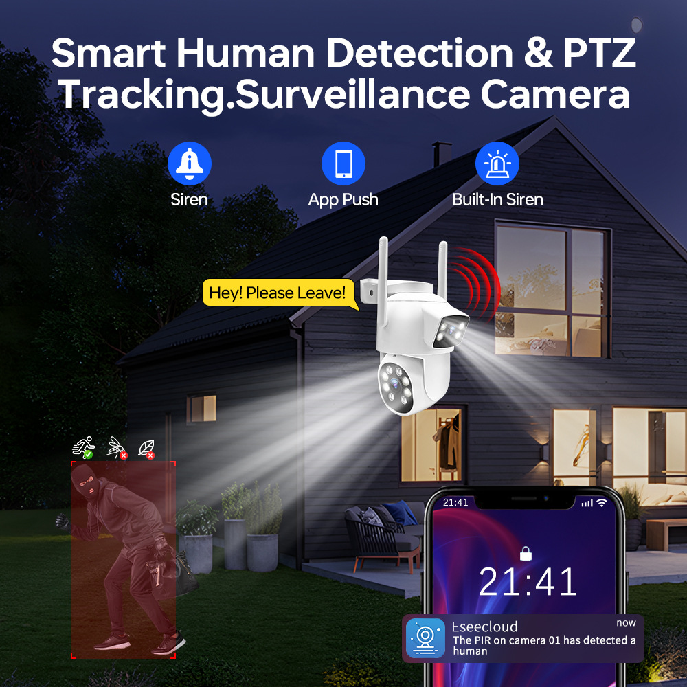 Yishiyun Wireless 4MP Outdoor Bullet Dome Surveillance Camera Kit with NVR
