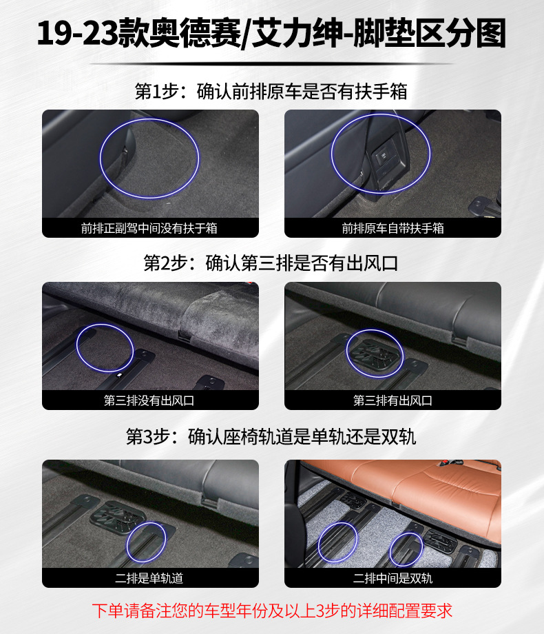 19-23奥德赛-艾力绅-脚垫区分图 详情