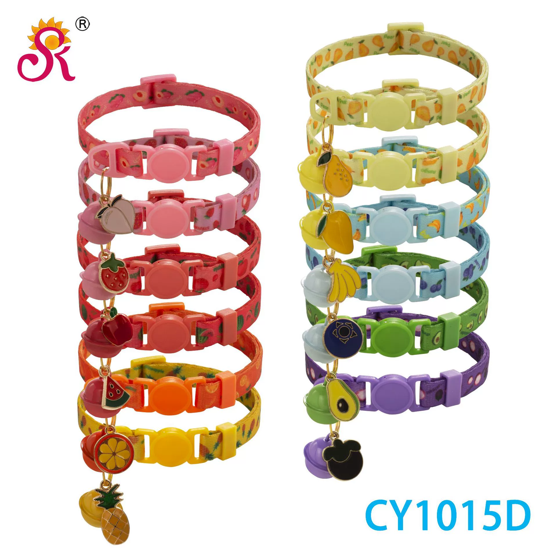 1.0 Фруктовые бирки Термоперенесенные цветы Домашние животные Ошейник безопасности Ошейник Кошка Ошейник Большое количество спот завод через границу