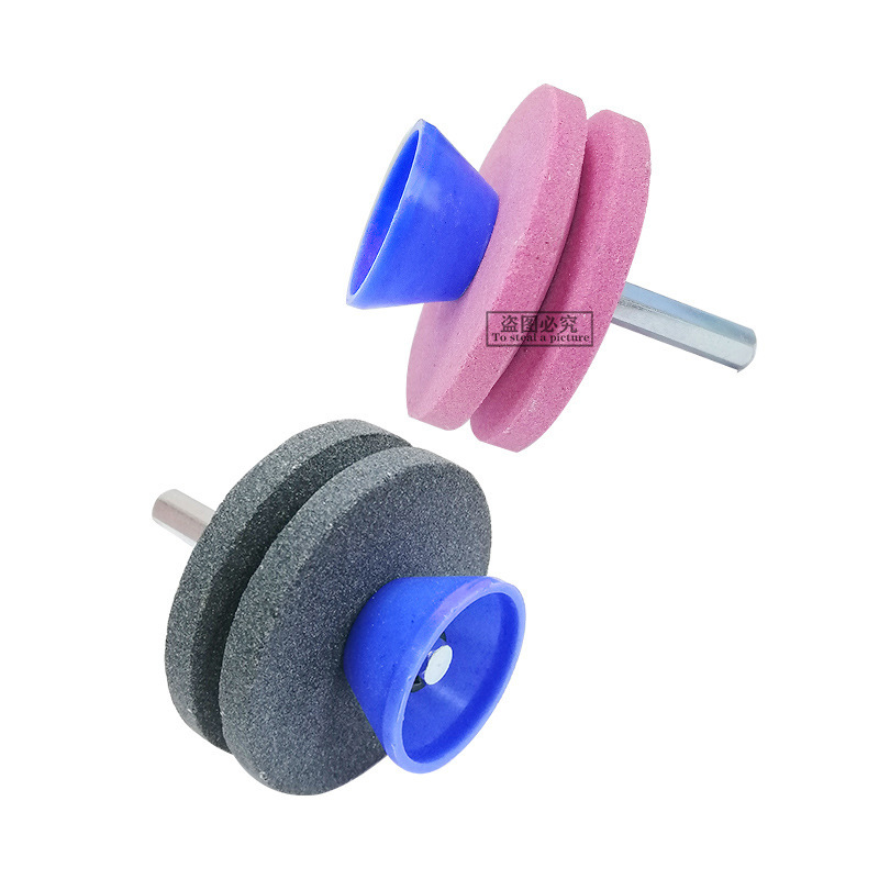 4 층 연삭 휠 날카롭게하는 돌 새로운 이중 층 잔디 깎기 깎기 전기 드릴 연삭 휠 샤프너 산업용 연삭 헤드