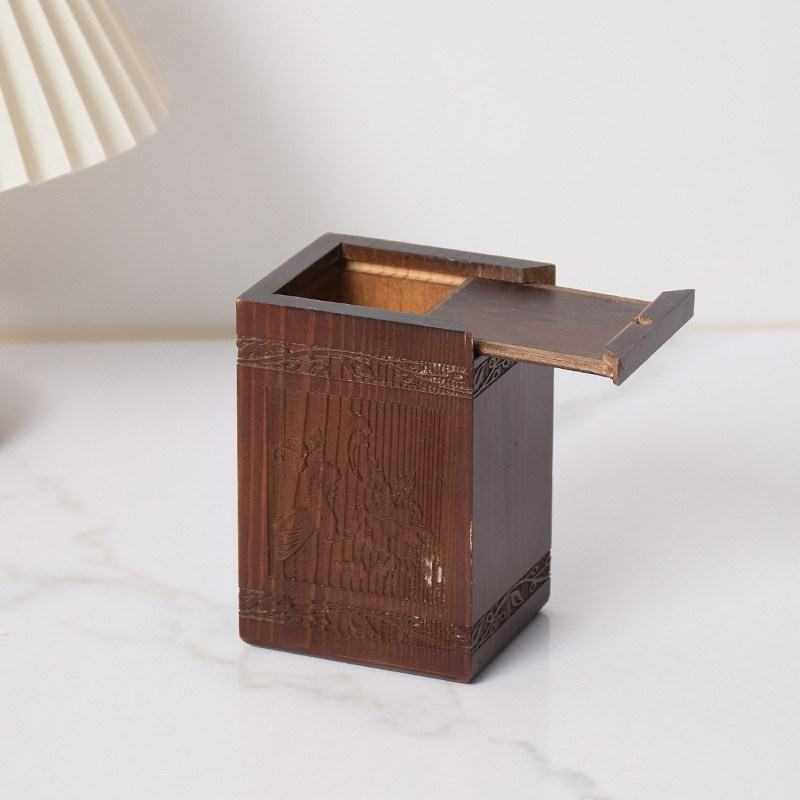 Solid Wood Carved Urn Pet Funeral Supplies Pet Ashes Storage Box Pet Funeral Box Commemorative Urn