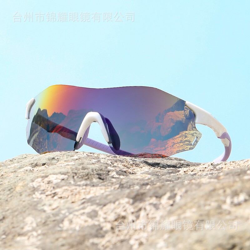 Tr90 Material Frameless Ultra-Light Sports Color-Changing Sunglasses Running Glasses Cross-Border Foreign Trade Cycling Sunglasses for Men and Women