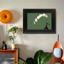 《蝴蝶兰》中古风餐厅装饰画新中式禅意花卉壁画高级复古客厅挂画