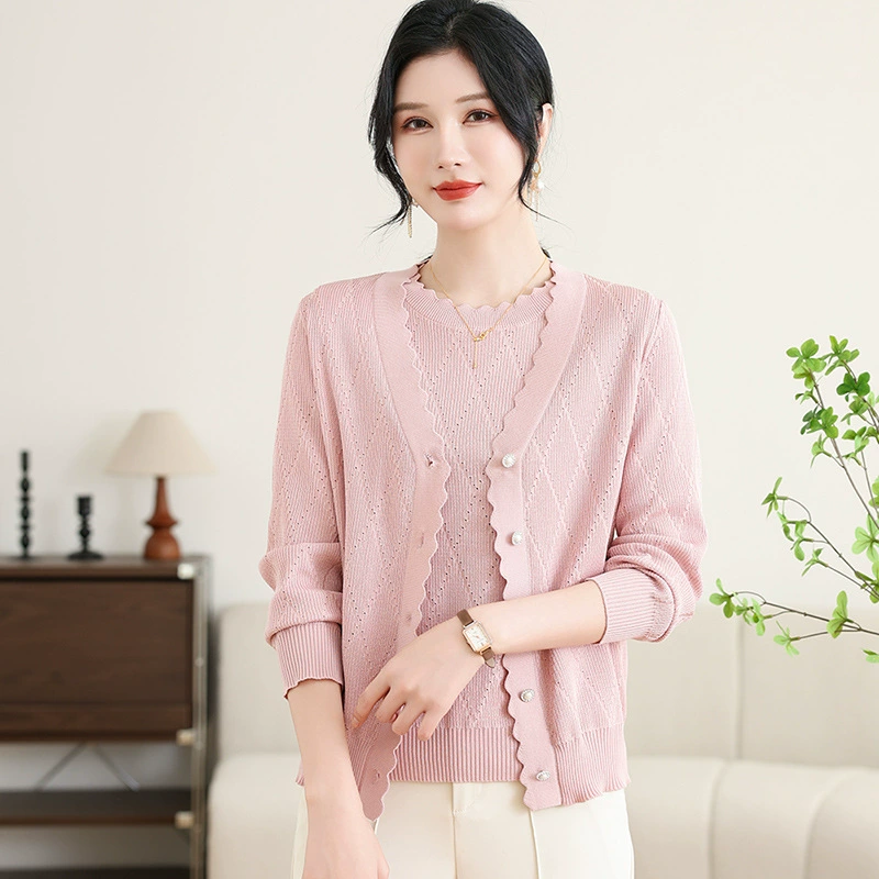 Мама весенне-осенний пиджак трикотажный набор из двух частей