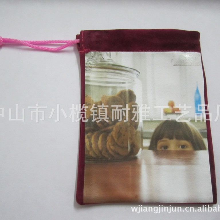 束口绒布袋小布袋子时尚优惠环保柯式印刷绒布袋烫画UV收纳绒布袋