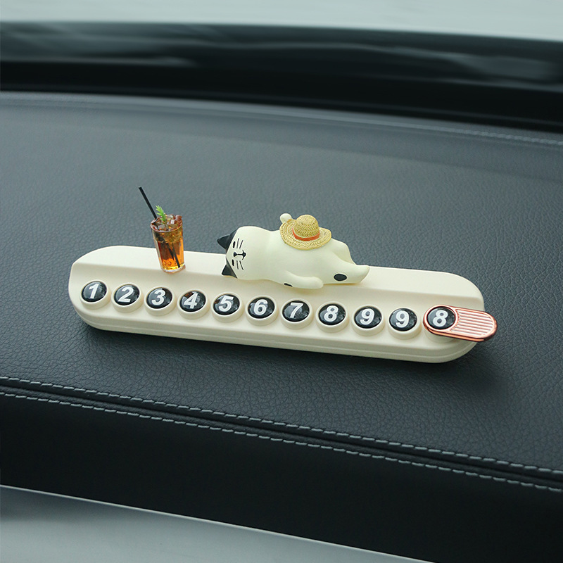 Tarjeta de estacionamiento temporal del automóvil, placa de matrícula, automóvil, teléfono móvil, niña creativa del automóvil, decoración del automóvil
