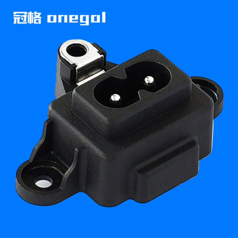 锁式八字插座ST-A03系列C8电源插座BEJ带认证8字尾八字型插座