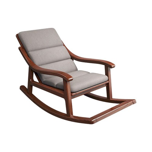New Chinese style solid wood rocking chair golden autumn sandalwood balcony living room home leisure single lazy sofa lunch break rocking chair