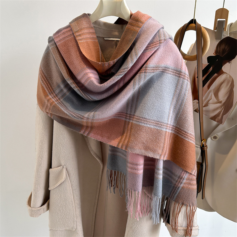Women's Gender Women's Business Classic Style Color Block Imitation Cashmere Scarf