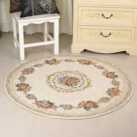 田园地垫圆形地毯客厅门厅卧室床边毯餐桌圆毯欧式圆垫毯一件代发