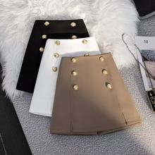 UNMUN双排扣开叉西装短裤女2025年春夏新款显瘦高腰a字裙半身裙裤