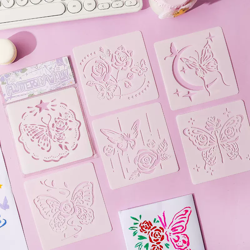 绘图模板尺PET镂空画板卡通可爱手帐涂鸦画画板儿童手工手抄报尺