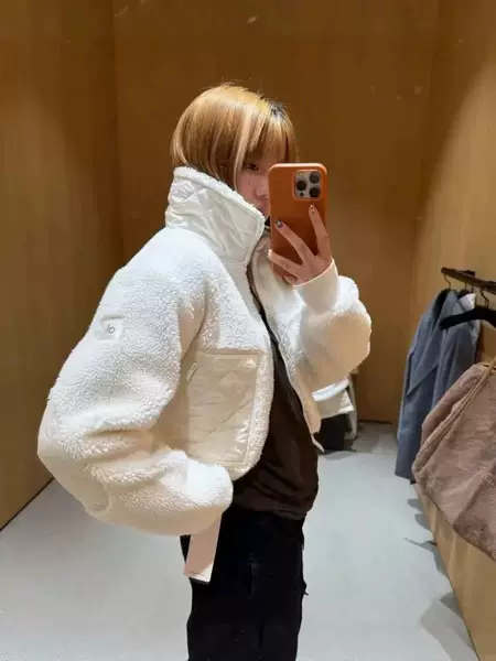 2025 New Ao Winter Cashmere Thickeneded Loose Casual Versatile Short Women's Warm Stand-Up Collar Jacket Trendy Brand