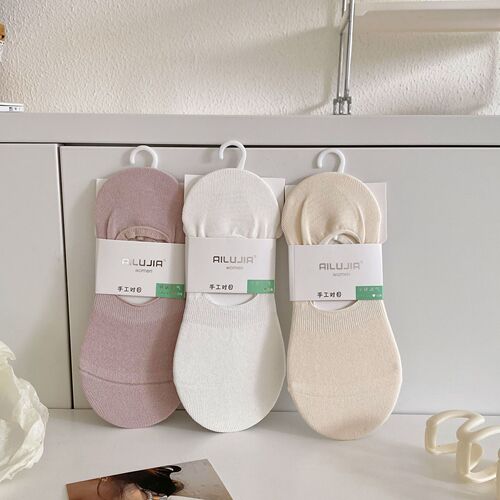Spring and summer new socks for women, silicone anti-falling boat socks, invisible socks, women's pure cotton socks, summer breathable women's socks
