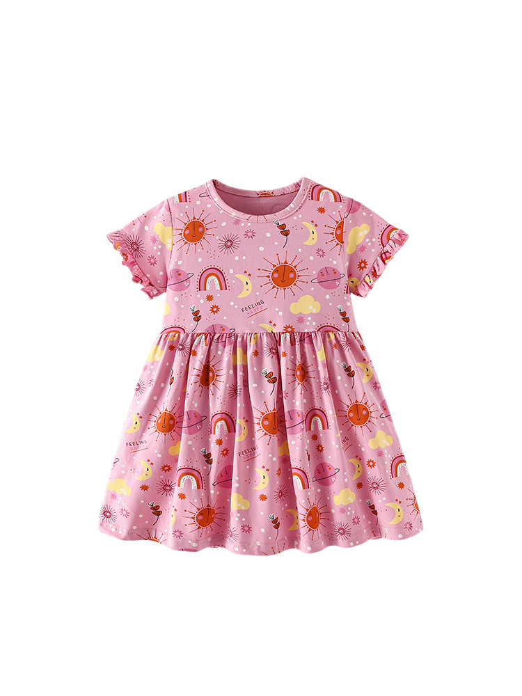 Malwee transfronterizo nuevo vestido de niñas fresco estilo europeo y americano 3 - 8 años de edad niñas falda transpirable y cómoda falda image 5