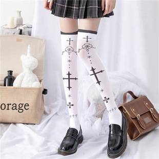 New Lolita Socks Loli Cross Border Hot Selling JK Cartoon Cartoon Printed Stockings Lolita Over-the-Knee Socks