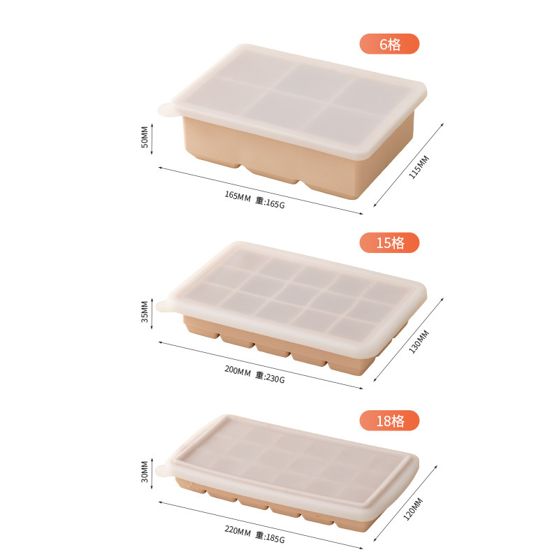 Grille de hielo de silicona con cubierta cuadrada de silicona de grado alimenticio molde de hielo grande molde de hielo grande artefacto de fabricación de hielo