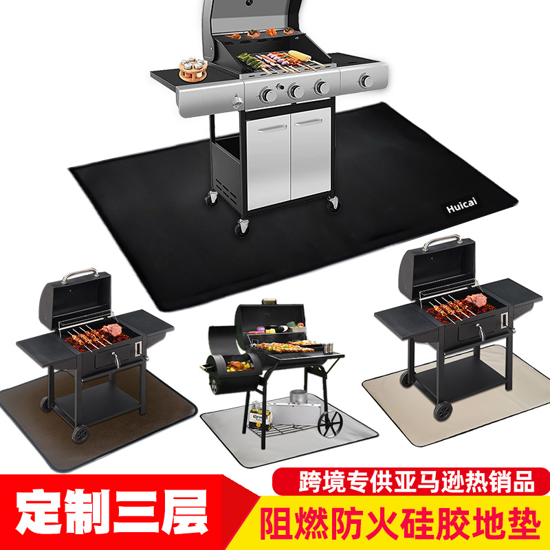 Alfombrilla para barbacoa de camping al aire libre de 48 pulgadas Alfombrilla para lavabo de fuego Alfombrilla para fogón de horno resistente a altas temperaturas Alfombrilla protectora de silicona de fibra de vidrio