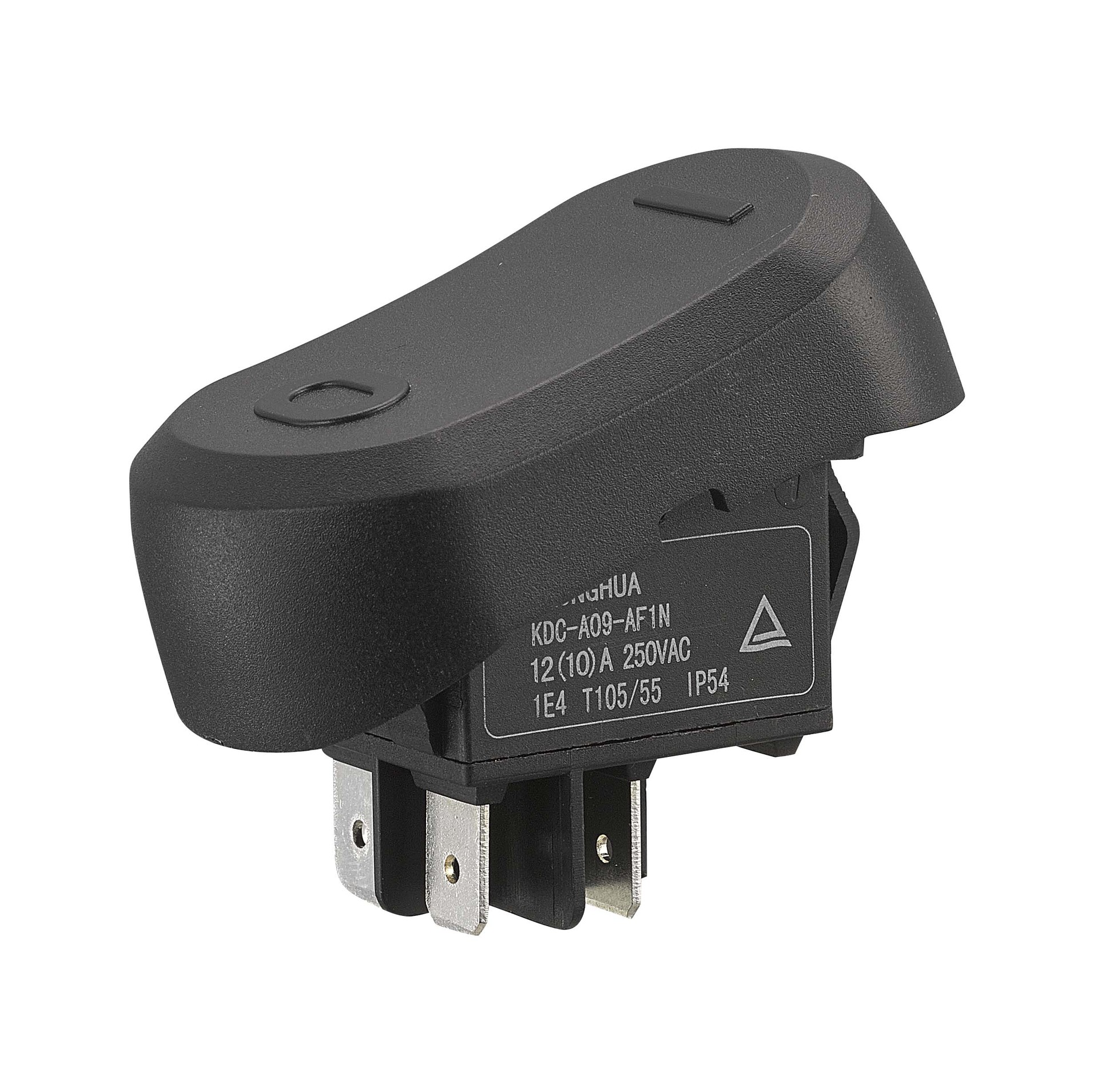 船形开关4脚椭圆型防水翘板带认证船型开关KDC-A09-AF1N-16BBW