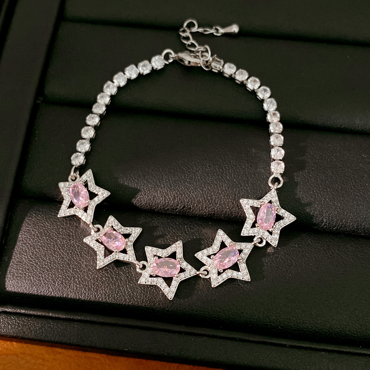 Zircon oval hueco pulsera estrella ligera de lujo nicho de alta sensación pulsera temperamento exquisito joyería de moda versátil image 9