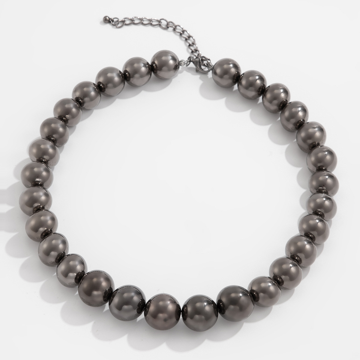 60g Weight Necklace Classification CCB Chain Material ball chain Chain Type 1 Piece Quantity Casual, Holiday, Daily Occasion CCB Material Geometric, Solid Color Pattern Men's Gender Plating Design Vintage Style, Classic Style Style Ornament Men's Exaggerated CCB Round Beads Necklace Necklace Niche Personality Hip Hop Necklace Men 17