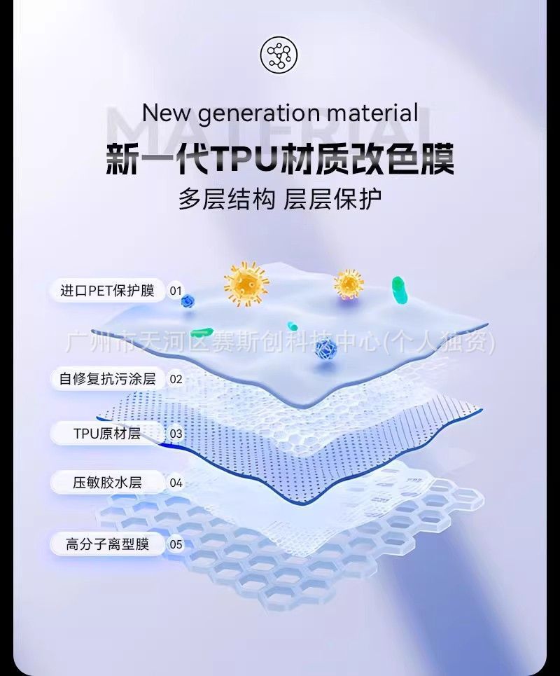 Car Tpu Color-Changing Film, Invisible Car Wrap, Full Car Paint Protection, Anti-Scratch Color-Changing Car Wrap, Liquid Metal Film