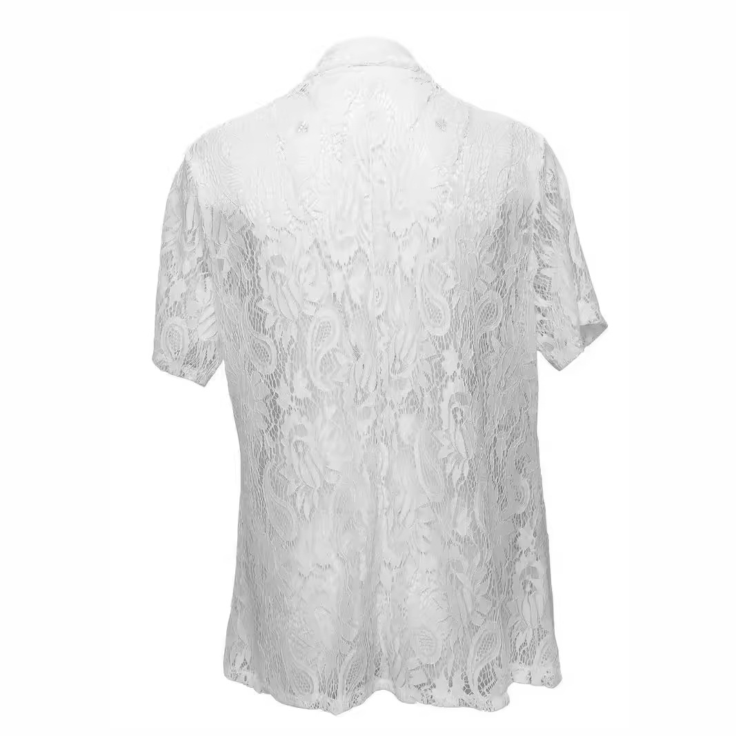 Abbigliamento donna primavera e autunno nuovo cardigan in pizzo giacca a maniche corte_voghion.com