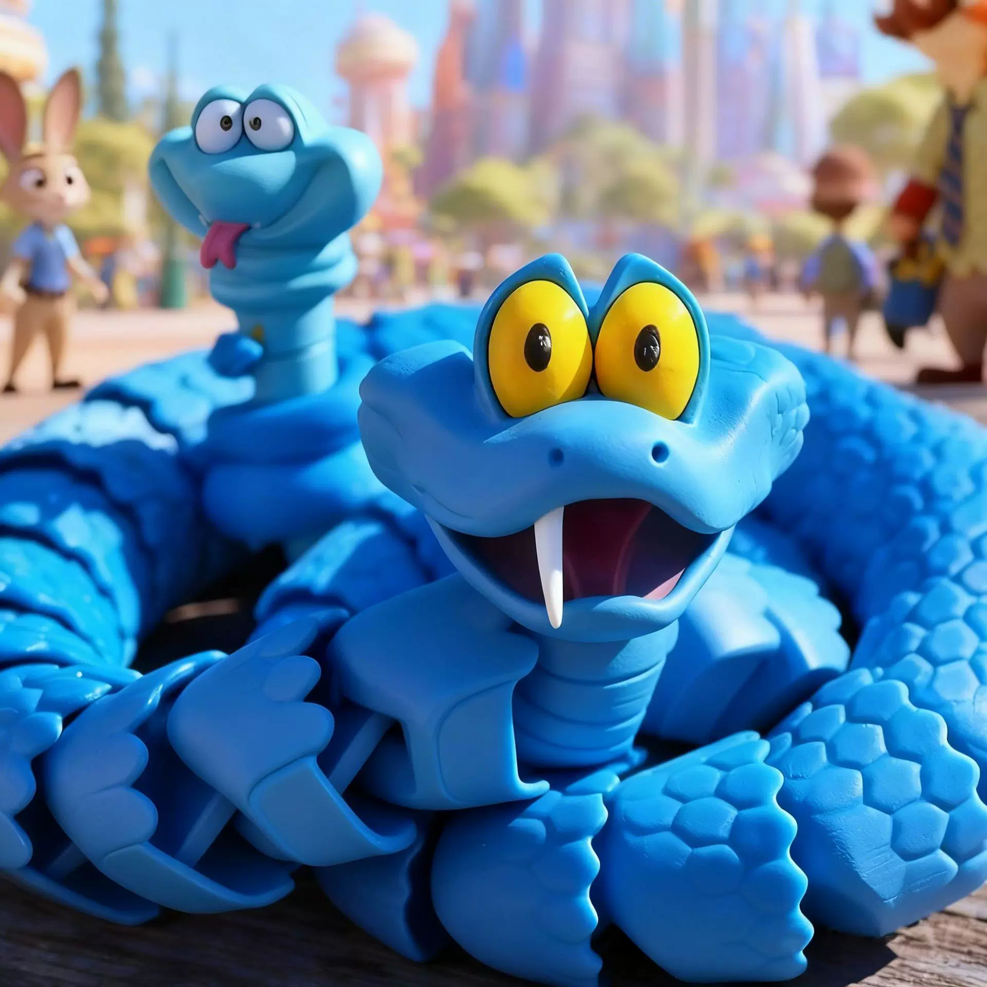 疯狂动物 Gary 3D打印蛇关节可活动蝰蛇手办动物模型儿童生日礼物