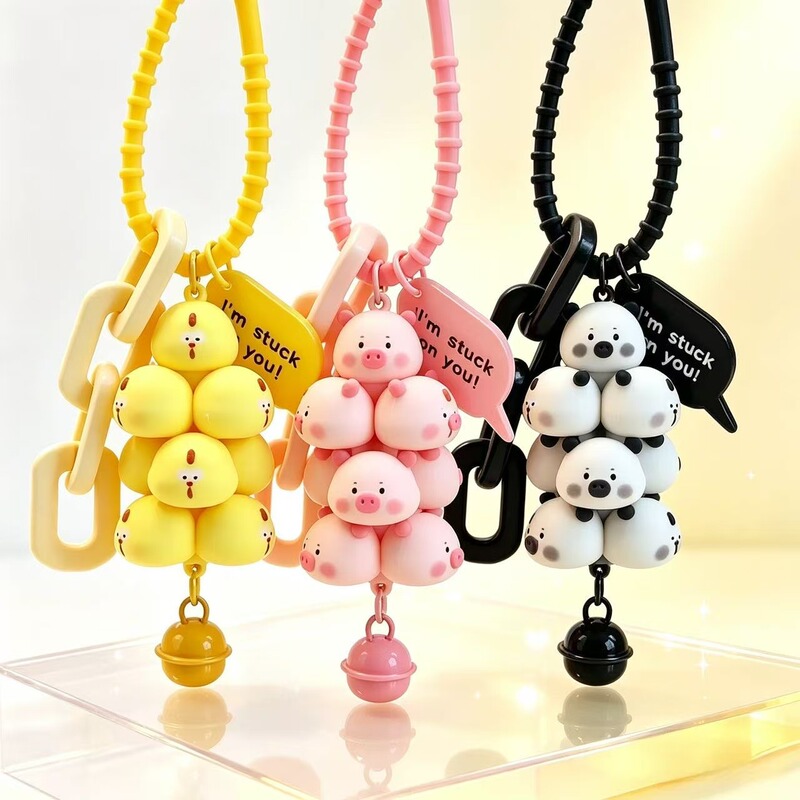 Stackable Piggy Tower Pendant, Stackable Panda Anti-Loss Keychain, Bag Ornament, Cartoon Wholesale Small Gifts Stackable Piggy Tower Pendant, Stackable Panda Anti-Loss Keychain, Bag Ornament, Cartoon Wholesale Small Gifts
