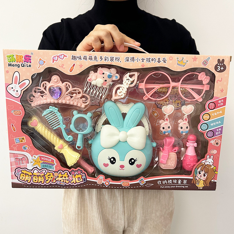 Set de maquillaje princesa conejo juguetes de belleza para niñas caja de regalo para jardín de infantes