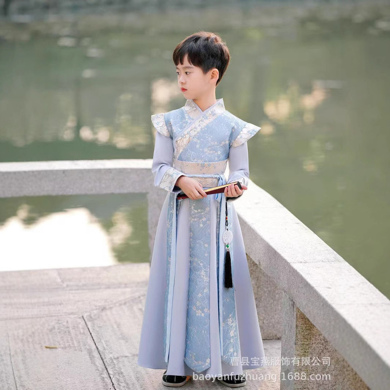 New Style Boys' Hanfu Spring Performance Tang Suit Little Gentleman Boys' Ancient Costume Children's Stylish Traditional Chinese Retro Outfit