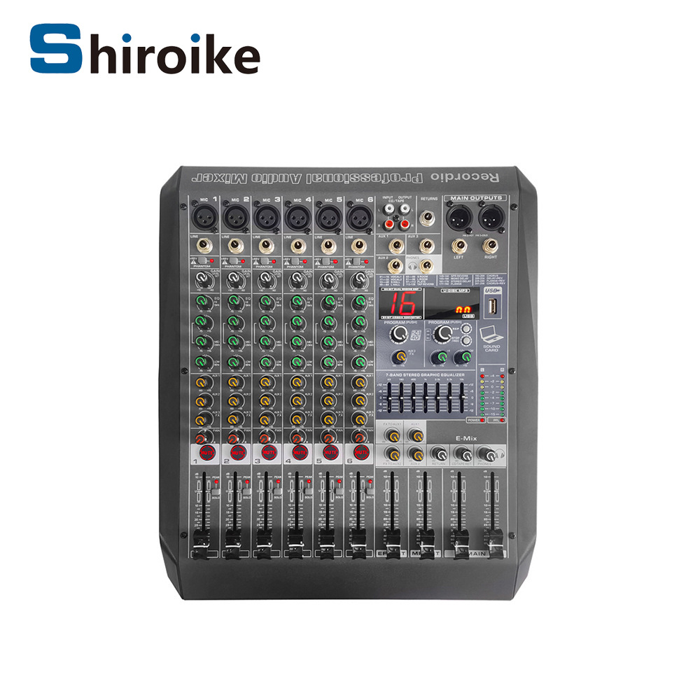 GAX-ME6 홈 6 채널 DSP 잔향 믹서 스테이지 6 채널 블루투스 기능 믹서