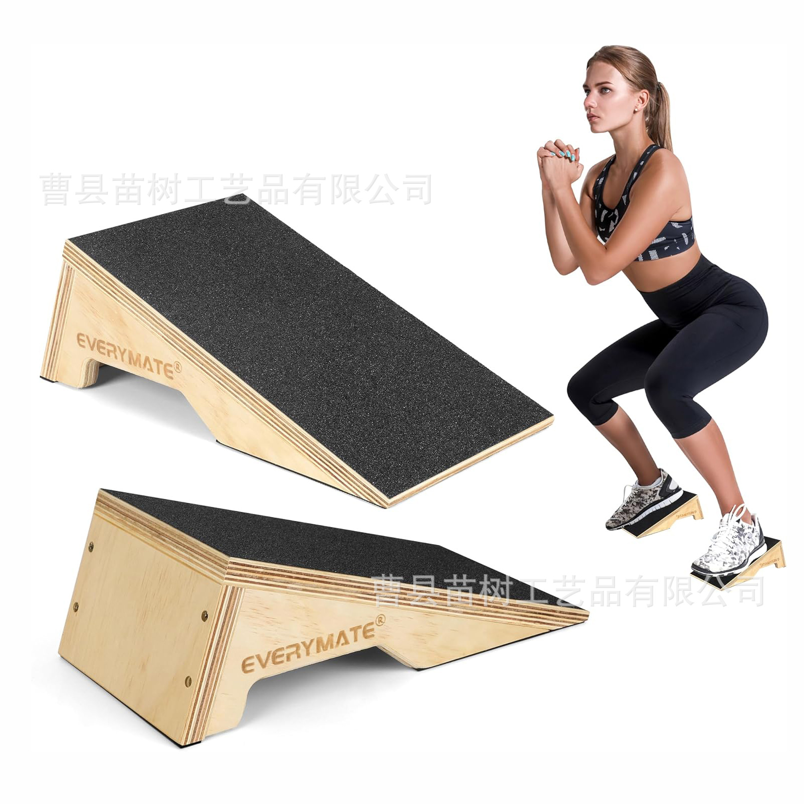 Wooden calf stretch tilt board non-slip heel booster squat wedge knee ankle heel exercise crafts