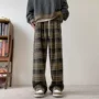 运动格子春秋新款裤子