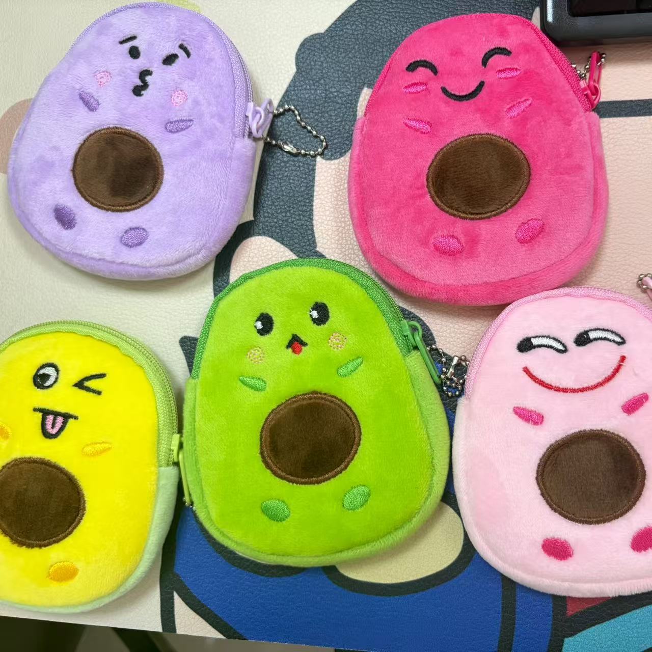 Avocado Small Cartoon Coin Purse Children's Cute Plush School Bag Pendant Fun Girl Coin Purse Bag