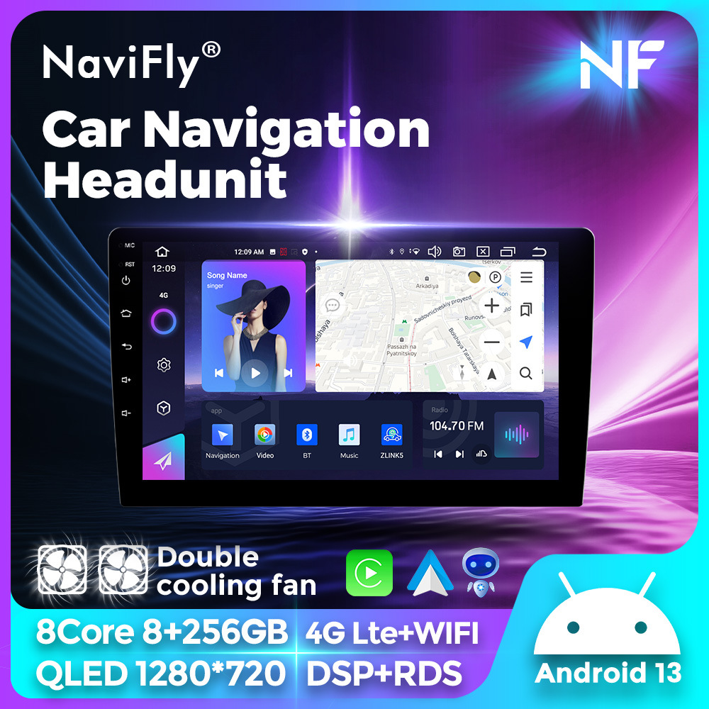 Navifly transfronteriza venta al por mayor caliente Ziguang zhanrui coche multimedia Carplay Android universal host