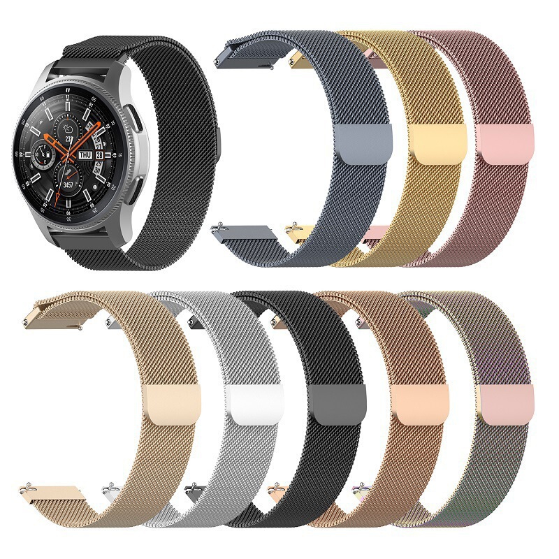 Applicable to Huami GTR/Samsung galaxy active2 Stainless Steel Strap Magnetic Steel Strap 18/20/22MM Wide