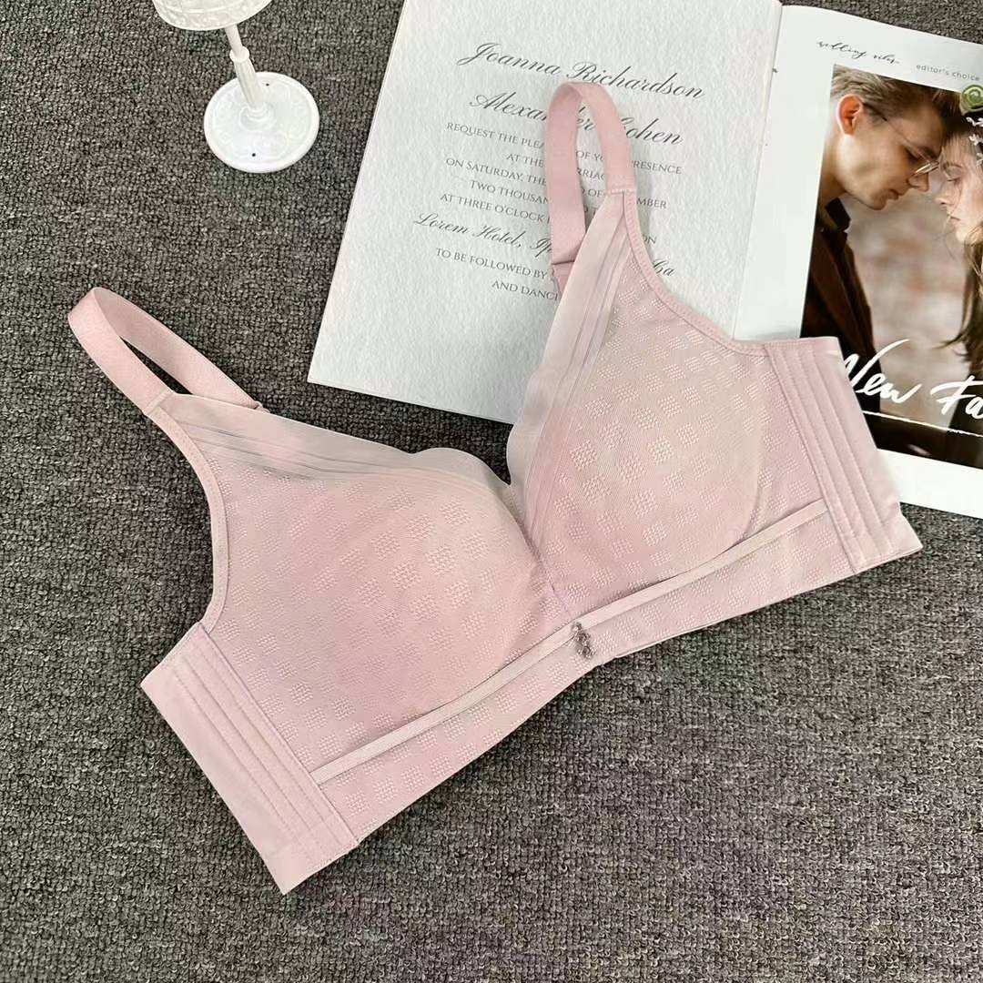 Nuevo sujetador de alta calidad de moda de encaje jacquard transpirable ajustable cómodo tres botones de colado ropa interior mujer image 3