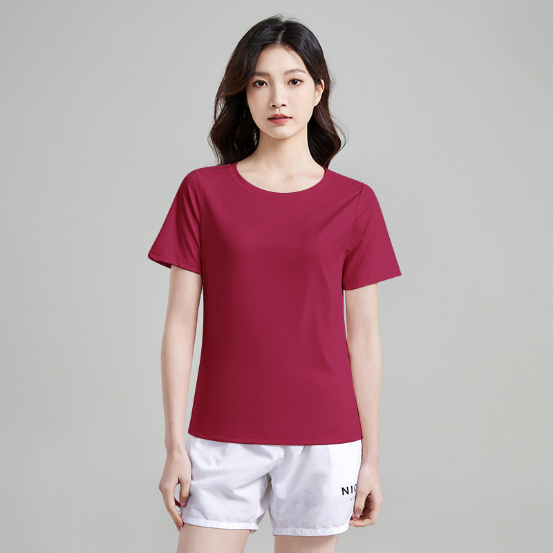 アウトドアスポーツ速乾衣夏冷感速乾tシャツ女性丸首ゆるい半袖ランニングフィットネス上着通気|undefined