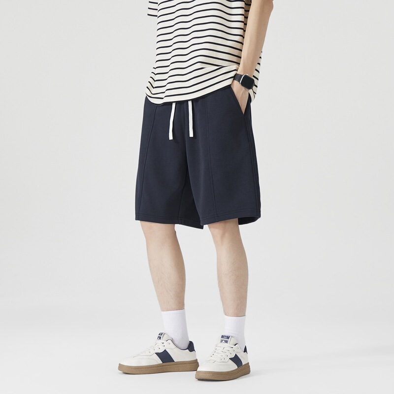 Men's Clothing / Drawstring Sports Shorts for Men, Summer American-Style Basketball Mid-Length Pants, Loose Casual Straight-Leg Five-Point Shorts