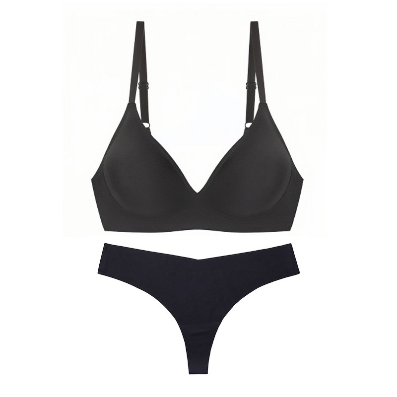 Women's Seamless Bra And Brief Set Wire-free Comfortable Soft Support_voghion.com