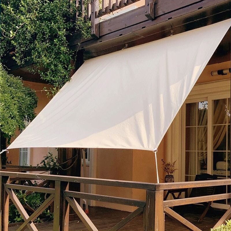 Beige Sunshade Sail Sunshade Cloth Sun Protection Waterproof Canopy Tent Rainproof Tarpaulin Outdoor Courtyard Balcony Shed Canvas