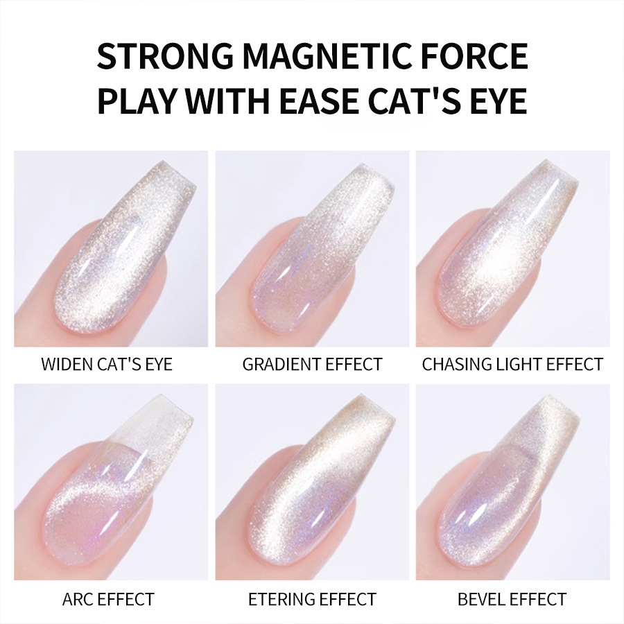 Arte de uñas extra grande negrita imán cilíndrico fuerte imán ojo de gato Esmalte de uñas herramienta de pegamento para salón de uñas