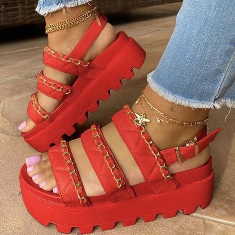 summer new open-toed thick-soled sandals nihaostyle clothing wholesale NSJJX70510