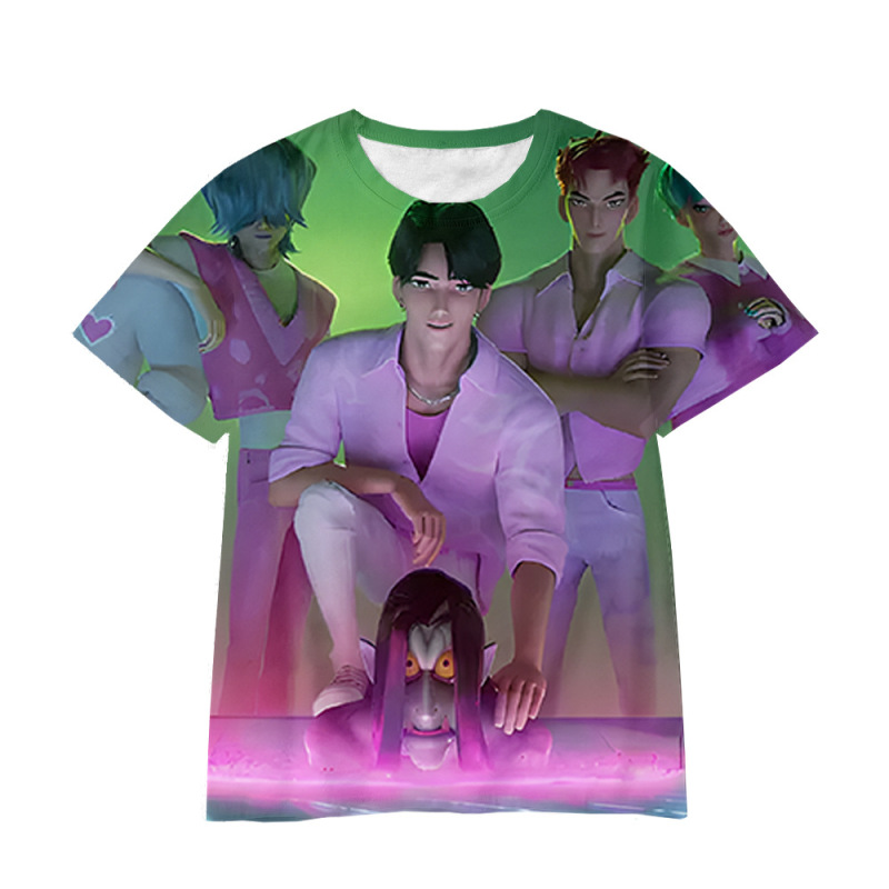 夏デジタル印刷クロスボーダー外国貿易デーモンハンターズ半袖漫画 T シャツメーカー販売|undefined