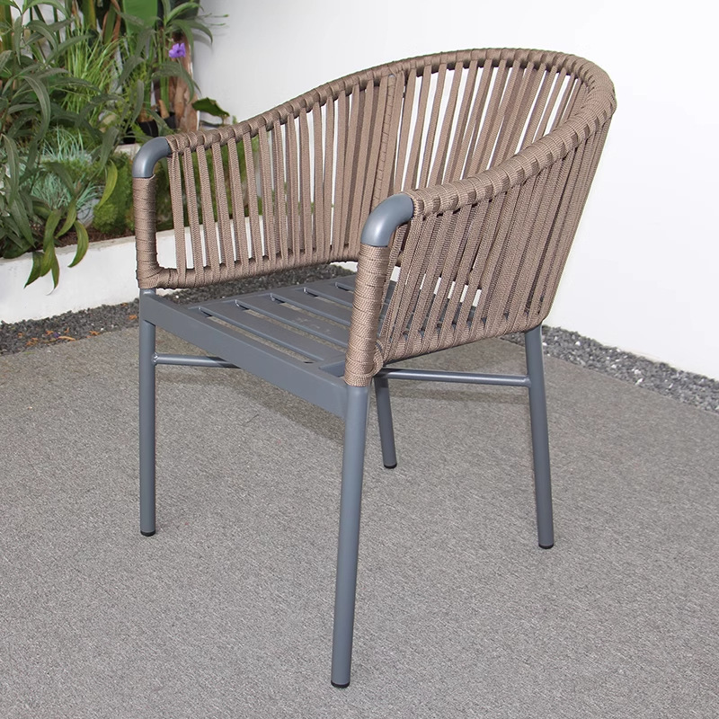 Sillas al aire libre nórdicas patio al aire libre villa silla de jardín silla de relajación silla de comedor de aluminio de caña