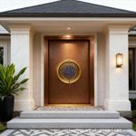 新中式纯铜防盗门双开进户门入户门珐琅彩饰件佛山厂家