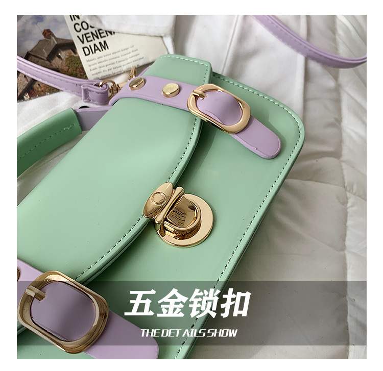 Fashion Contrast Color Shoulder Messenger Portable Bag display picture 17