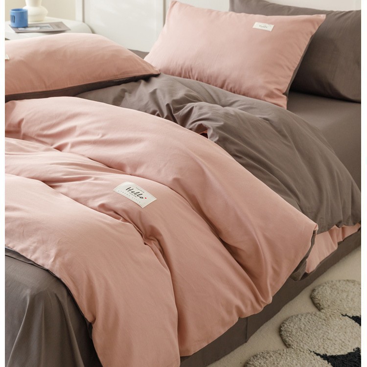 Algodón de cuatro piezas, ropa de cama de algodón lavable, ropa de cama