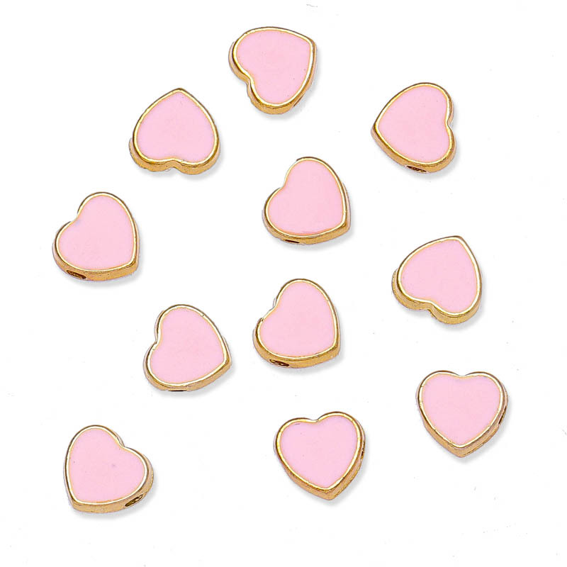 150g Weight Beads Jewelry Making Type Diameter 8mm Jewelry Making Size DIY Jewelry Accessories Classification 50 PCS/Package Quantity Alloy Material Heart Shape Pattern Plating Design Elegant, Streetwear Style 50 PCS/Package Diameter 8mm Alloy Heart Shape DIY Jewelry Accessories Beads 10